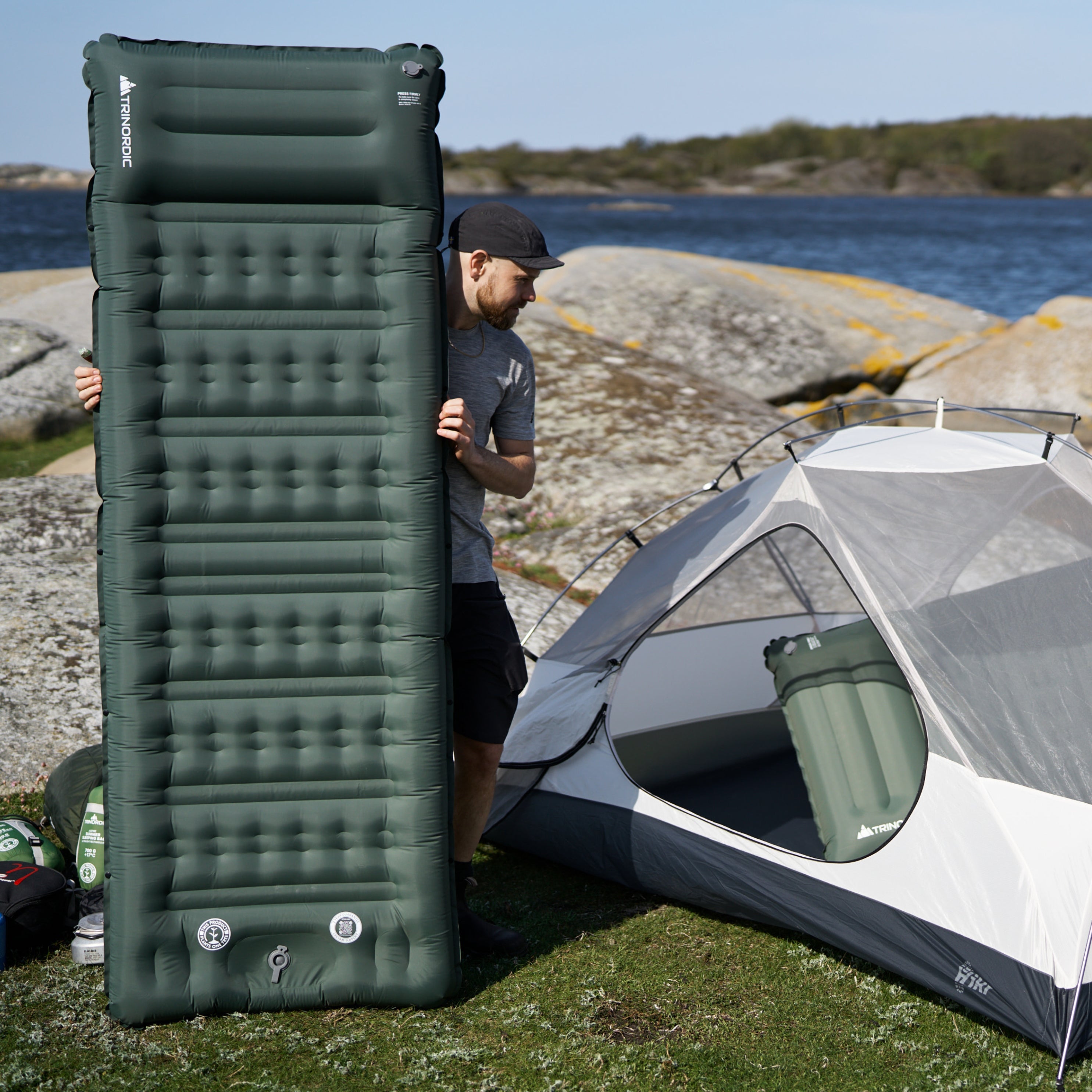 Senra - Uppblåsbart Liggunderlag 12cm Tjockt med Fotpump