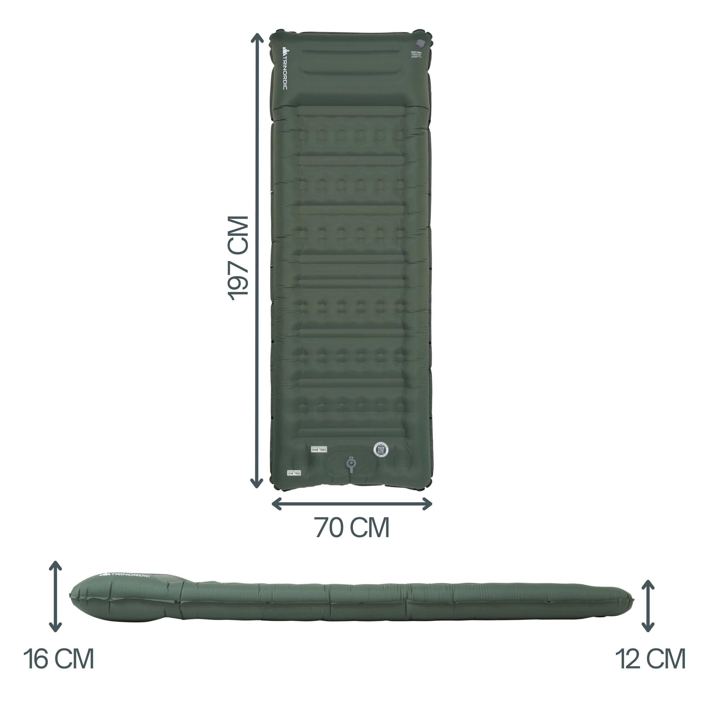 Senra - Uppblåsbart Liggunderlag 12cm Tjockt med Fotpump